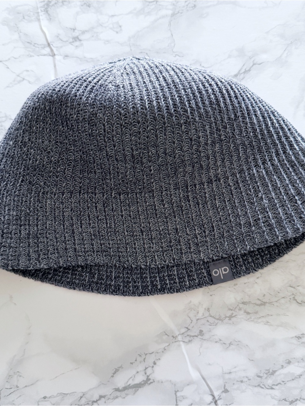 Alo cloche denim ribbed bucket hat